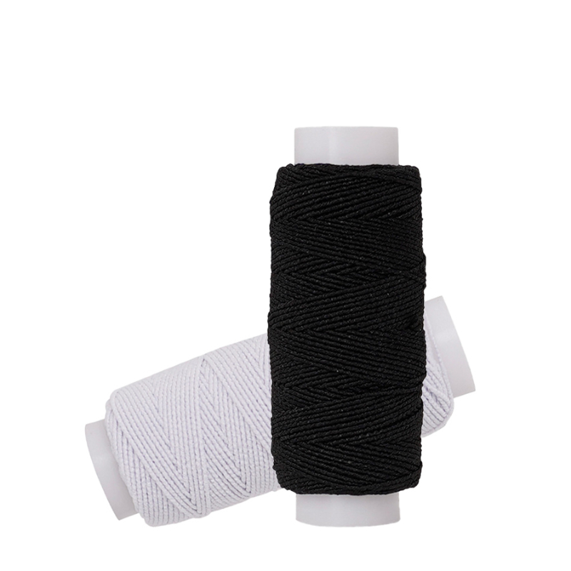 Waxed Thread Linen - 20m Czarno-biała elastyczna nić 0,6 mm