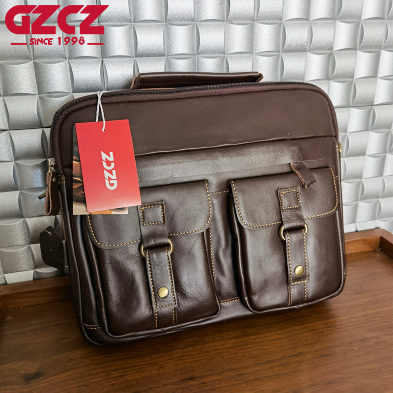 Leather Work Handbags - Torba męska GZCZ, torba na laptopa