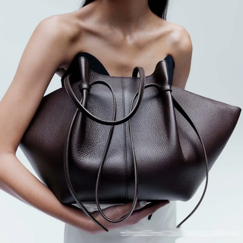 Leather Work Handbags - Damska skórzana torba na ramię, torebka
