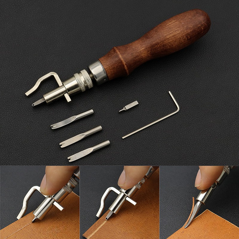 Leatherwork Edge Beveler - Zestaw 7 w 1 do skórzanych