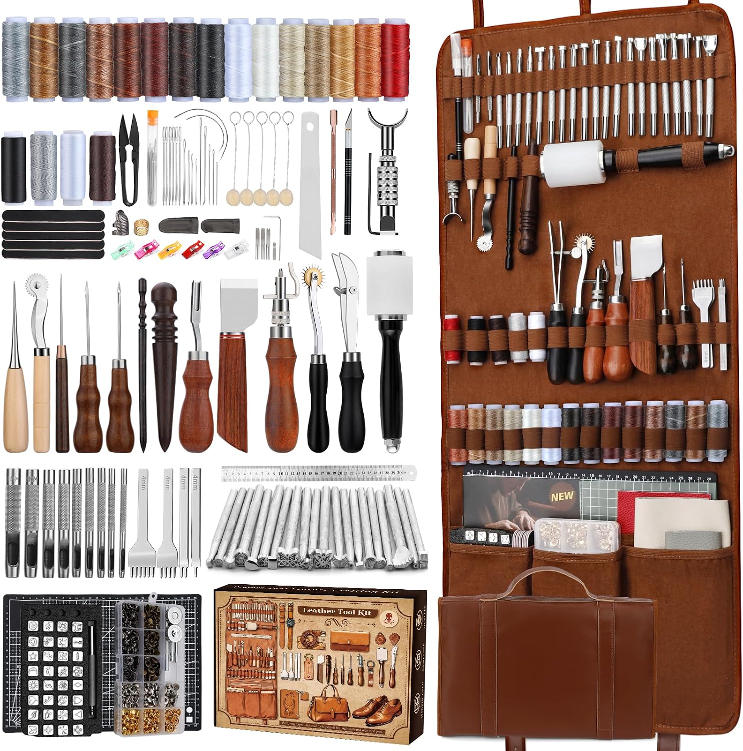 Leatherwork Tools - Zestaw do obróbki skóry, narzędzia do