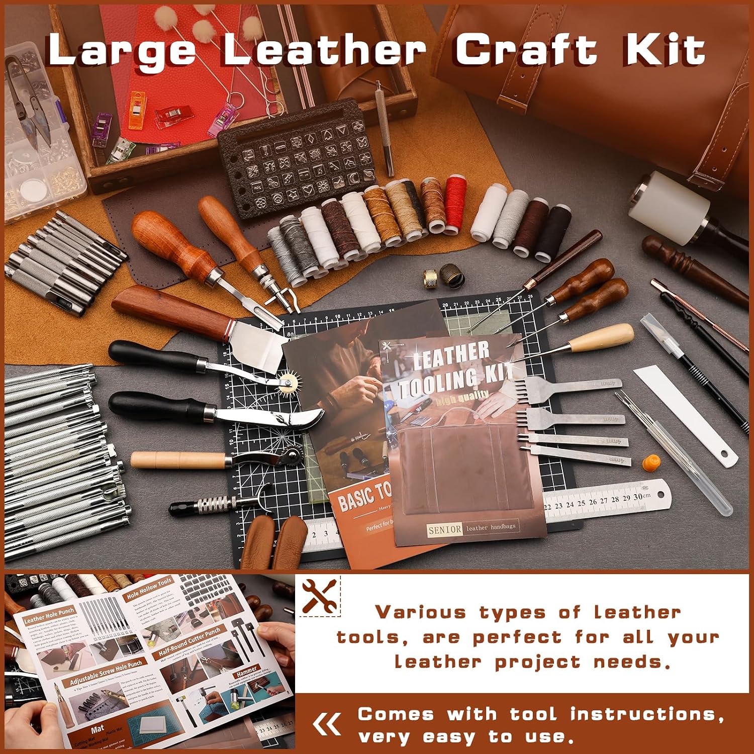 Zestaw narzędzi do obróbki skó – Leather Work Handbags recenzja i cena
