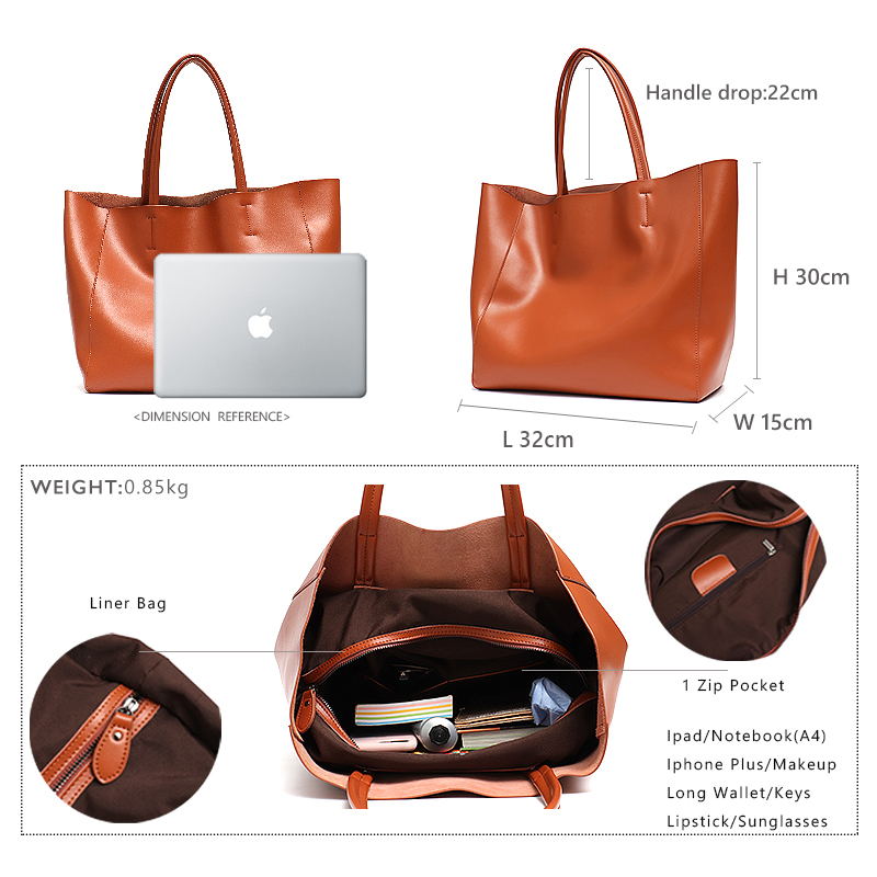 Minimalistyczna duża torba na  – Leather Work Handbags recenzja i cena