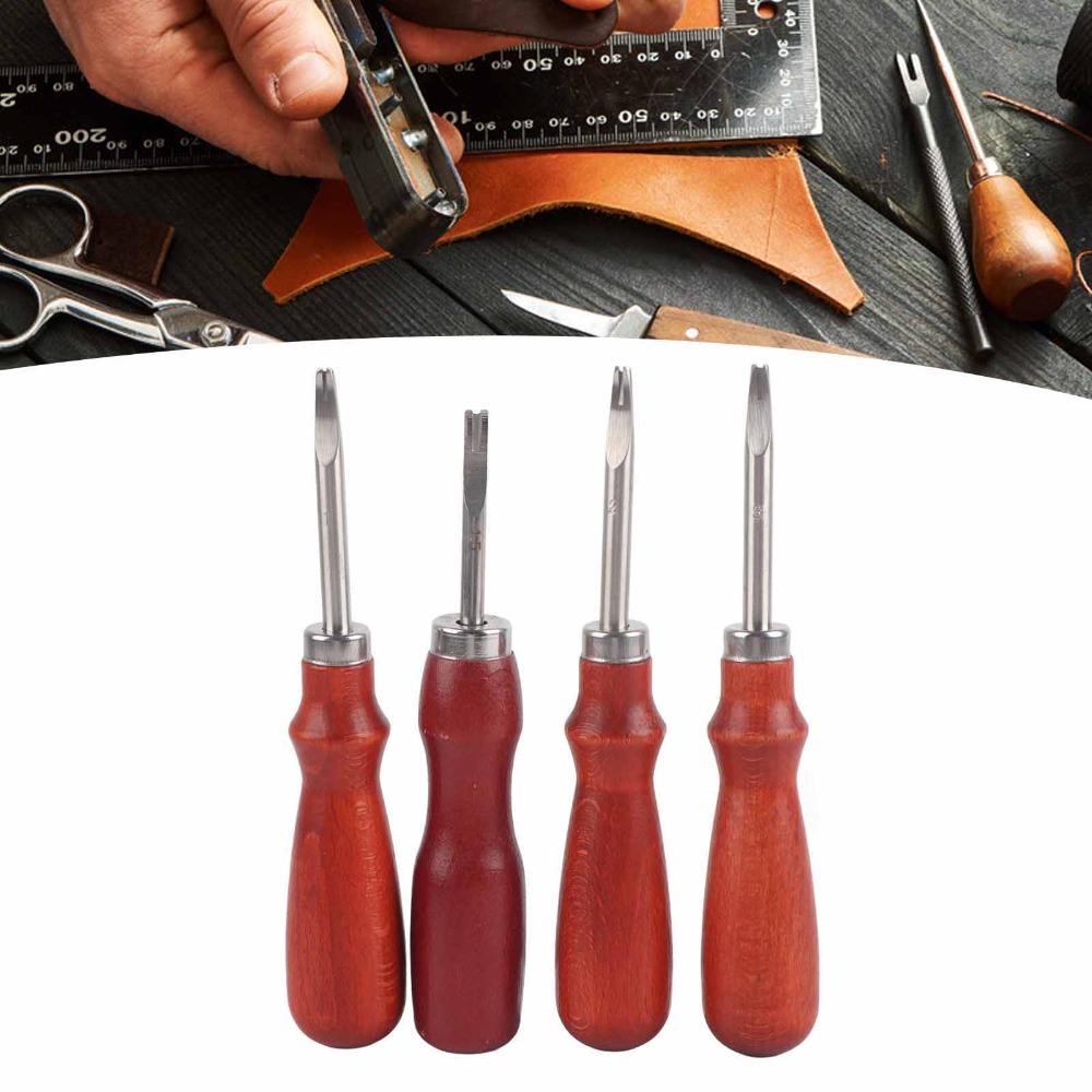 4 szt. Narzędzi do skórzanych  – Leatherwork Edge Beveler recenzja i cena